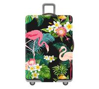 Fundas para Maletas,Estampado Floral de Flamencos en 3D Funda para Trolley de Viaje Elástica Anti-Rayaduras Anti-Polvo Fundas de Equipaje Lavable Cubierta de Equipaje (Verde, S (18-21 Pulgadas))