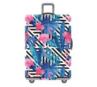 Fundas para Maletas,Estampado Floral de Flamencos en 3D Funda para Trolley de Viaje Elástica Anti-Rayaduras Anti-Polvo Fundas de Equipaje Lavable Cubierta de Equipaje (Azul, S (18-21 Pulgadas))