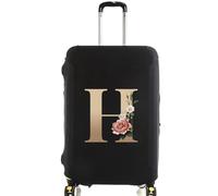 Fundas Para Maletas Fundas protectoras for maletas de viaje, Protector de equipaje elástico grueso for equipaje de 18 "-28", funda bolsa de viaje con letras doradas impresas, 2 uds. Para Equipaje(Blac