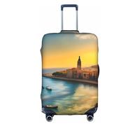 Fundas para maletas Sunset in Barcelona a prueba de arañazos y polvo con diseño personalizado para viajes, negocios y uso al aire libre, White, M