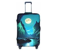 Fundas para maletas Water Moon Cave con estampados de personalidad de moda, adecuadas para negocios y uso al aire libre, White, S