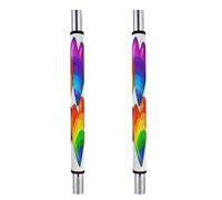 Fundas para manija de puerta de refrigerador con corazones del orgullo gay de colores arcoíris, antideslizantes, lavables. Asas de decoración de cocina para mantener el aparato limpio, protectores de