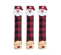 Fundas para manijas de nevera de tela no tejida con diseños 3D de Papá Noel, muñecos de nieve, alce, fundas protectoras para refrigerador, microondas, horno y electrodomésticos de cocina (A)