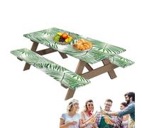 Fundas para mesas de picnic con goma elástica, fundas para mesas de picnic y bancos, 3 unidades, elegantes manteles de pícnic, fundas para bancos, bonitos manteles elásticos impermeables para mesas