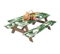 Fundas para mesas de picnic y bancos, fundas de mesa de picnic con cubiertas para bancos - elegantes fundas para bancos de picnic de 3 piezas | Hermoso elástico impermeable para mesas, fiestas