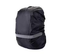 Fundas para mochila de lluvia con tira reflectante para exteriores, senderismo, equitación, escalada, portátil, Black
