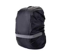 Fundas para mochila de lluvia con tira reflectante para exteriores, senderismo, equitación, escalada, portátil, Black