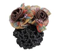 Fundas para moño de pelo con diseño de flores para mujer, con lazo, clip para el pelo, clip de lazo, pasador de flores