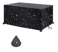 Fundas para muebles de exterior de 235 x 205 x 80 cm, impermeable, para jardín, protección UV, resistente al viento, protector de mesa de patio con cordón y resistente.