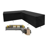 Fundas para muebles de exterior Esta funda de sofá en forma L es impermeable for uso exteriores. Disponible negro y varios tamaños(286X286X82x78cm)