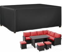 Fundas para muebles de jardín al aire libre, impermeables, resistentes al agua, juego de muebles de patio para exterior, funda de sofá de ratán para mesa y silla, juego rectangular de 170 x 160 x 70