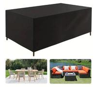 Fundas para muebles de jardín de tela Oxford 420D resistente, 135 x 135 x 100 cm, resistentes al viento, anti-UV, extragrandes, rectangulares, para mesa de jardín, para silla y mesa