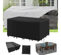 Fundas para muebles de jardín impermeables, 135 x 135 x 100 cm, tela Oxford 420D mejorada, resistente al viento, anti-UV, juego de sillas de jardín