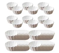 Fundas para muffins - 50 moldes redondos de papel para tarta vascos portátiles, 50 piezas de papel para tartas, moldes para bandeja | Envolturas para muffins antiadherentes de 4/6/8 pulgadas Capas