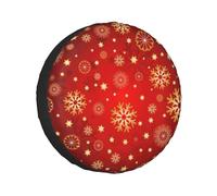 Fundas para neumáticos de color rojo con fondo dorado, impermeables, anti UV, para camiones y remolques