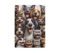 Fundas para pasaporte para mujer, Happy Dogs Cats Tomando Selfie
