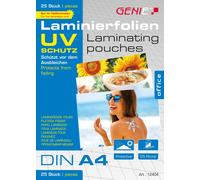 Fundas para plastificar Genie (DIN A4, con protección UV, 125 micras, resistente