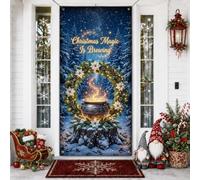 Fundas para puerta de caldero mágico de Navidad, 91 x 183 cm
