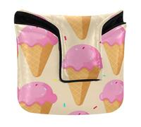 Fundas para putter de golf con cierre magnético, fundas para mazos y cuadrados de piel sintética, impermeables, fresas, helados, goteos, cono de gofre