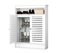 Fundas para radiador, organizador de almacenamiento decorativo con 2 puertas, armario de baño, organizador de zapatos, estante de toalla y cubierta de calentador/tubo, 60 x 100 x 20 cm