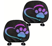 Fundas para Reposacabezas de Coche con Patas de Perro, Juego de 2, Almohadillas de Tela para Autos, Camiones y Vehículos