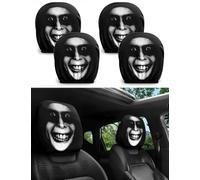 Fundas para reposacabezas Ghost Face, 2026 Nuevas espeluznantes Fundas para reposacabezas de Coche con impresión de Cara de Fantasma (C, 4 Artículos)