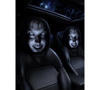 Fundas para reposacabezas Ghost Face, 2026 Nuevas espeluznantes Fundas para reposacabezas de Coche con impresión de Cara de Fantasma (B, 2 Artículos)