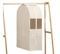 Fundas para Ropa, Bolsas para Colgar Ropa, Fundas De Traje De Lino De Algodón Transpirable, Fundas Protectoras De Ropa De Gran Capacidad con Cremallera Lavable(Size:90×60×28cm,Color:Beige)
