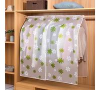 Fundas para Ropa Impermeable Translúcido Translúcido Perchero Cubierta Antipolvo Impresión Linda Colgando Armario Almacenamiento Bolsas para Ropa, 90 x 120 cm, Flores