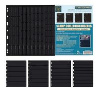 Fundas para sellos - 12 hojas/24 páginas de inserciones para colecciones, doble cara con 5/6/7/8 filas para carpeta de colección de sellos IS01MX112