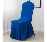 Fundas para silla de banquete, estilo falda, universal, plisado, espectáculo, fiesta de hotel, azul real