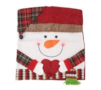 Fundas para silla de cena de Navidad, 20,5x18,5 pulgadas de algodón fundas traseras suaves antiarrugas antideslizante para silla de Navidad fundas de paquete completo que cubre (Muñeco de nieve)