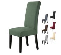 Fundas para Sillas 6 Piezas Fundas de Sillas de Comedor Elástico Jacquard Cubiertas de Silla Funda de Silla Elástica Fundas Sillas para Decoración de Fiesta (Verde, 6 Piezas)-M