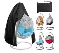 Fundas para sillas Colgantes de Patio, Funda para Silla Mecedora de Columpio 190 x 115cm Funda para Silla Colgante de Jardín Impermeable con Cremallera y Cordón Tela Oxford 210D, Anti Viento, Anti UV