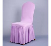 Fundas para sillas de banquete estilo hotel, 12 piezas de diseño de falda Oxford para un ajuste elástico y resistente a las arrugas (morado claro)