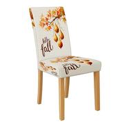 Fundas para sillas de comedor con hojas de otoño, protectores de asiento elásticos y lavables de elastano, fundas decorativas de temporada para mesa de cocina, 1 unidad