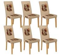 Fundas para sillas de comedor con patrón floral para sillas de comedor, protectores de asiento de elastano elásticos y lavables, elegantes fundas decorativas para cocina y sala de estar, 6 unidades