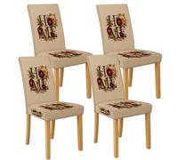 Fundas para sillas de comedor con patrón floral para sillas de comedor, protectores de asiento de elastano elásticos y lavables, elegantes fundas decorativas para cocina y sala de estar, 4 unidades
