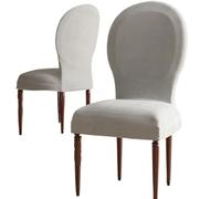 Fundas para sillas de comedor con respaldo redondo, funda de terciopelo de alta gama con respaldo curvo para silla de comedor, juego de 4/2 fundas para sillas de comedor sin brazos, sillas laterales