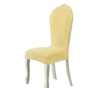 Fundas Para Sillas De Comedor Con Respaldo Redondo Protectores De Silla Con Respaldo Redondo Elásticos Sin Brazos Para Sillas Laterales Ovaladas Tapizadas Con Patas De Madera Modernas ( Color : Beige