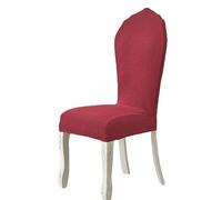 Fundas Para Sillas De Comedor Con Respaldo Redondo Protectores De Silla Con Respaldo Redondo Elásticos Sin Brazos Para Sillas Laterales Ovaladas Tapizadas Con Patas De Madera Modernas ( Color : Wine r