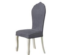Fundas Para Sillas De Comedor Con Respaldo Redondo Protectores De Silla Con Respaldo Redondo Elásticos Sin Brazos Para Sillas Laterales Ovaladas Tapizadas Con Patas De Madera Modernas ( Color : Dark g