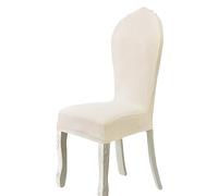 Fundas Para Sillas De Comedor Con Respaldo Redondo Protectores De Silla Con Respaldo Redondo Elásticos Sin Brazos Para Sillas Laterales Ovaladas Tapizadas Con Patas De Madera Modernas ( Color : Off wh