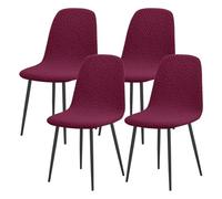 Fundas para Sillas de Comedor de Estilo Moderno de Mediados de Siglo Pack de 2/4/6,Elásticas Funda Silla Concha,Suaves Fundas Sillones Sin Brazos para Cocina Comedor Sala de Estar(Burgundy,4Pcs)