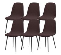 Fundas para Sillas de Comedor de Estilo Moderno de Mediados de Siglo Pack de 2/4/6,Elásticas Funda Silla Concha,Suaves Fundas Sillones Sin Brazos para Cocina Comedor Sala de Estar(Dark Brown,6Pcs)