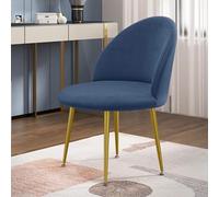 Fundas para sillas de comedor de terciopelo azul marino, paquete de 6 unidades, alta elasticidad, diseño de pico de pato para sillas de fondo redondo, elegante protector para decoración del hogar