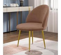 Fundas para sillas de comedor de terciopelo de alta elasticidad, paquete de 4 unidades, parte inferior redonda, respaldo bajo, estilo pico de pato, color marrón oscuro, perfectas para decoración del