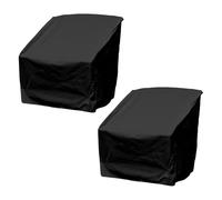 Fundas para sillas de exterior - Tela Oxford 420D impermeable, accesorios para protección de muebles de patio, resistente a los rayos UV, color negro, 78,7 x 84,8 x 91,4 cm, juego de 2 piezas, juego