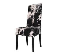 Fundas para sillas de Piel de Vaca, Funda Protectora para Silla de Comedor con Estampado de Vaca Blanca y Negra, Funda elástica para Silla para Comedor, Cocina y Hotel