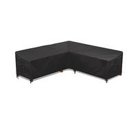 Fundas para sofá de jardín, impermeables, Oxford 420D, en forma de L, 270 x 270 x 90 cm, color negro, protección para muebles de exterior, resistente a los rayos UV, resistente a la intemperie, para